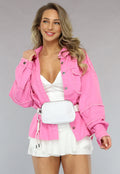 Witte Festival Fanny Pack met Karabijnhaak