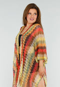 Multicolor Gehaakte Cover-Up met Zigzag en Franjes