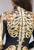 Kostuum met Gouden Skelet Print
