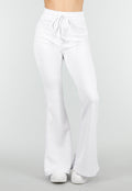 Witte Joggingbroek met Flared Pijpen en Elastische Taille