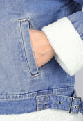 Redial Jeans  Lichtblauw Denim Teddy Biker Jasje