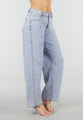 Lichtblauwe Denim Barrel Jeans met Studs en Stretch
