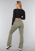 Zwarte Longsleeve Crop Top met Padding