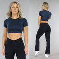 Donkerblauwe Knitted Sporttop