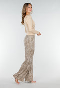 Beige Overslag Top van Stretchstof