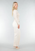 Beige Top met Cut Out Detail en Stretch