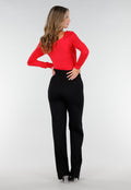 Rode Stretch Top met Overslag en Plooien