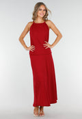 Rode Maxi Set met Hooggesloten Top en Stretch