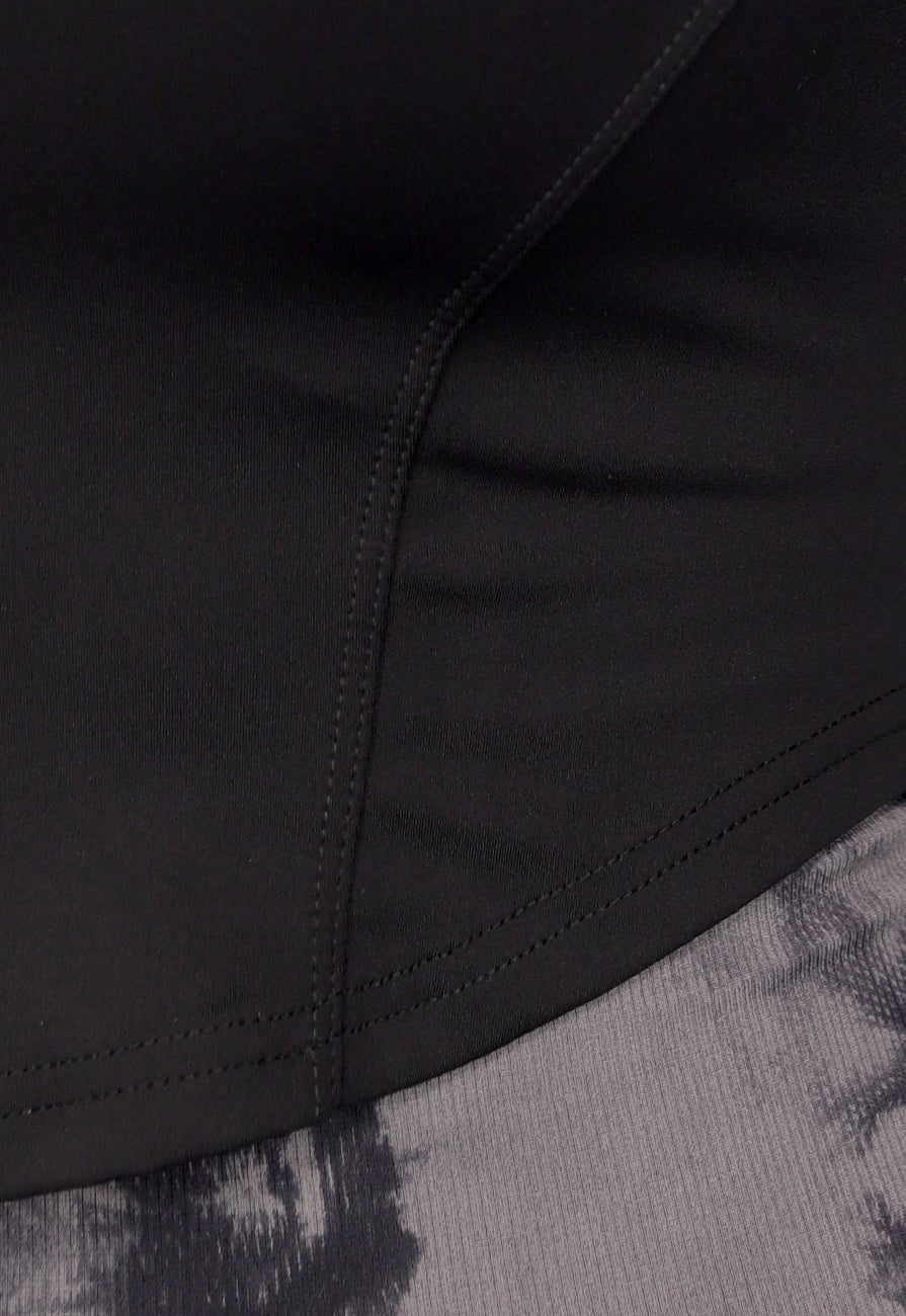 Zwart Aansluitend Sportvest met Duimgatenv