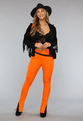Oranje Skinny Jeans met Split