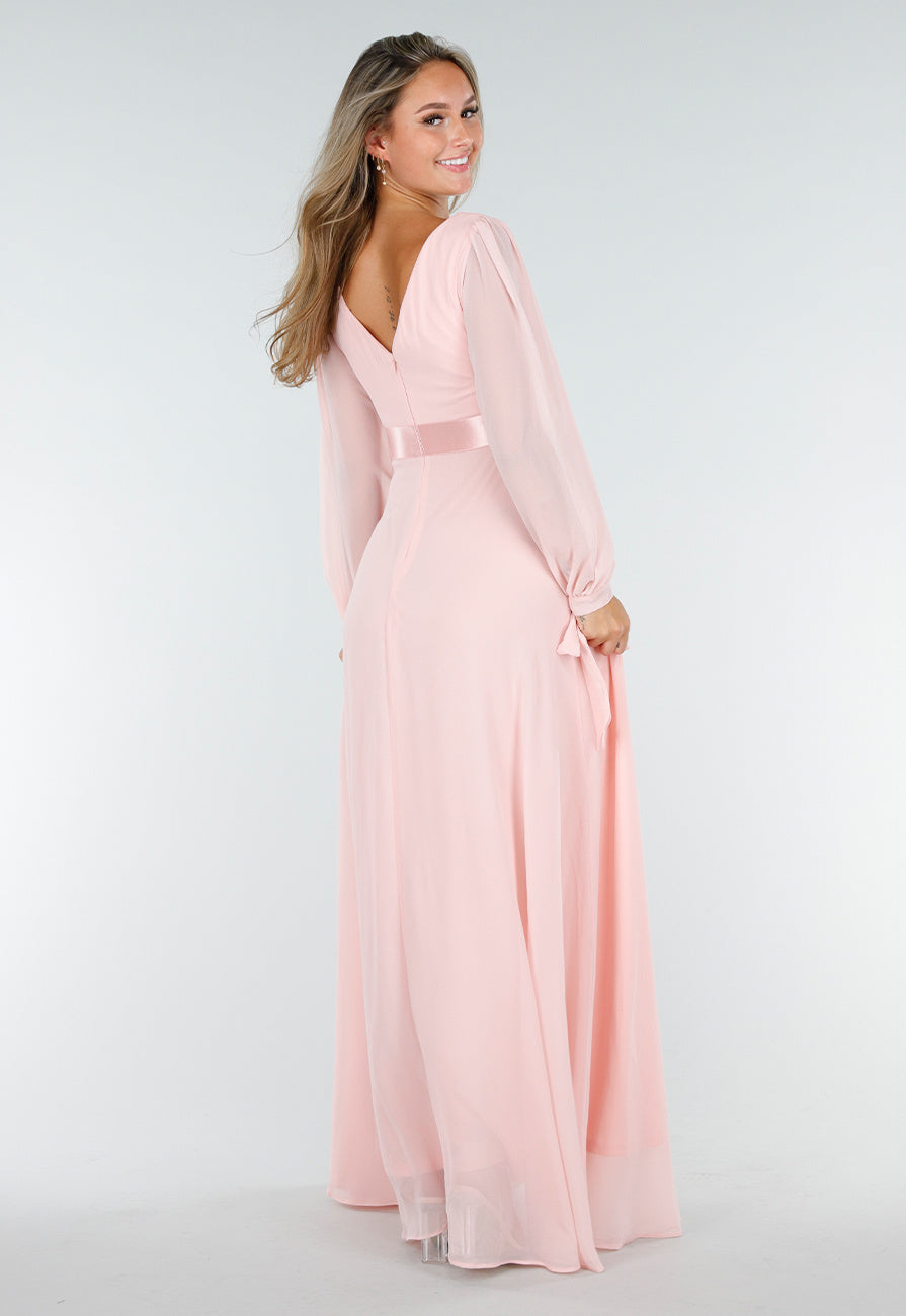 Lange Babyroze Chiffon Galajurk