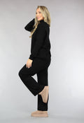 Zwarte Gebreide Two Piece met Col