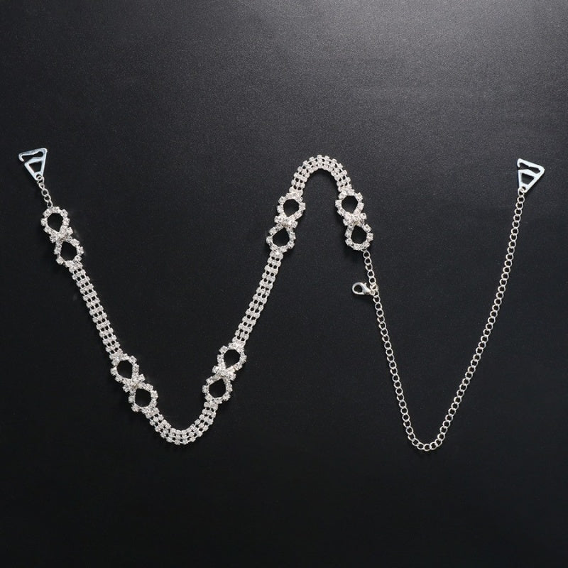 Zilveren Strass Bh Band met Infinity Teken