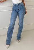 Redial Jeans  Tall Lichtblauwe High Waist Stretch Jeans met Rechte Pijpen