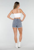 Witte Basic Stretch Crop Top met Pads