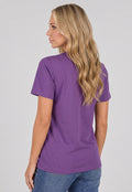 Donker Paars Basic T-Shirt met Lichte Stretch