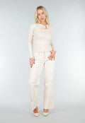Beige Top met Cut Out Detail en Stretch