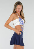 Blauwe Kralen Bodychain met Parels, Schelpen en Vlinders