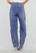 Blauwe Barrel Jeans met Lichte Stretch