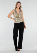 Gouden Haltertop met Watervalhals