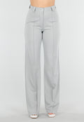 Lichtgrijze Tall Elastische Pantalon met Rechte Pijpen