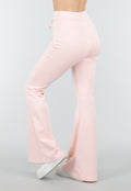 Lichtroze Joggingbroek met Flared Pijpen en Elastische Taille