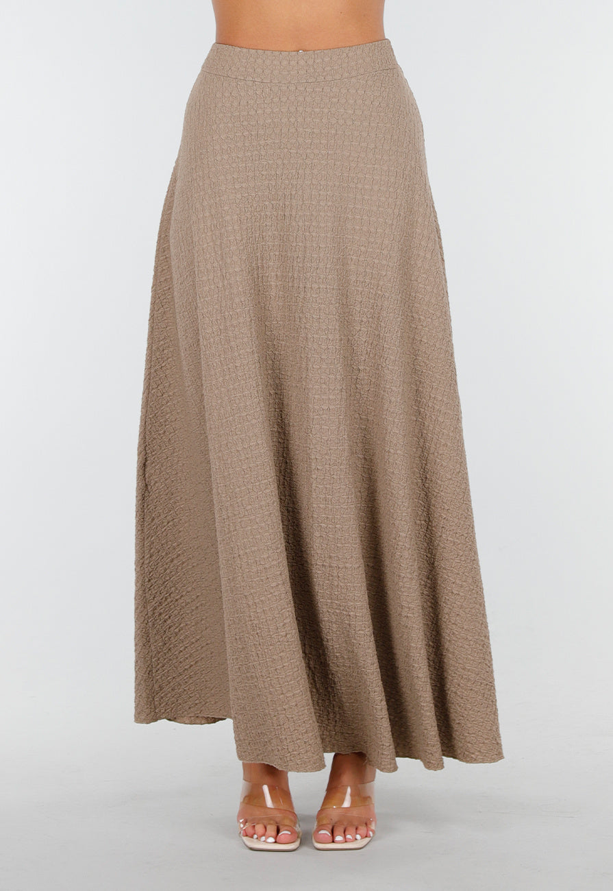 Taupe Halter Set met Geknoopte Top en Stretch