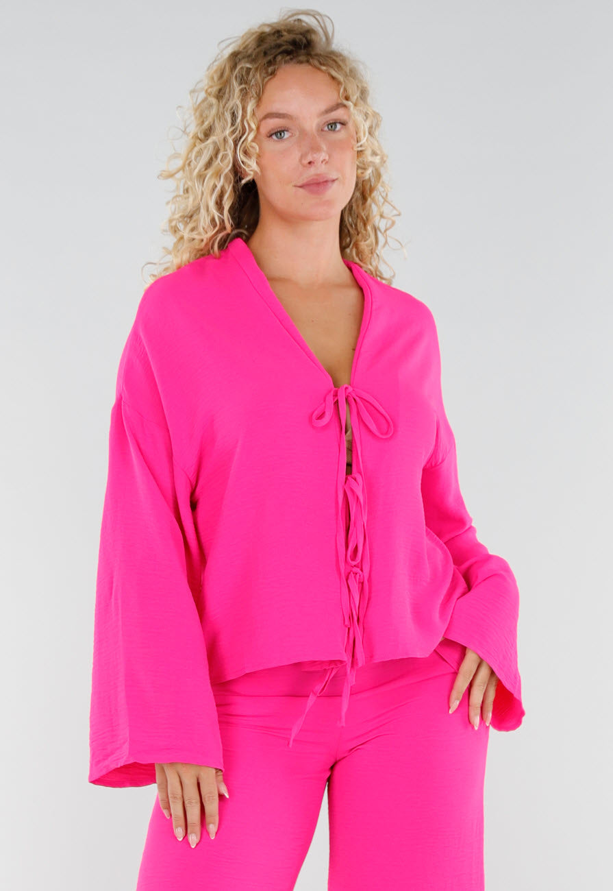 Fuchsia 2-Piece Set met Striksluiting en Stretch
