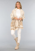 Beige Omslag Sjaal met Print