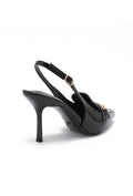 Zwarte Slingback Pumps met Goudkleurige Hardware