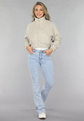 Cropped Fleece Vest met Hoge Kraag