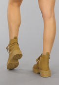 Camel Kleurige Veterboots met Grove Zool
