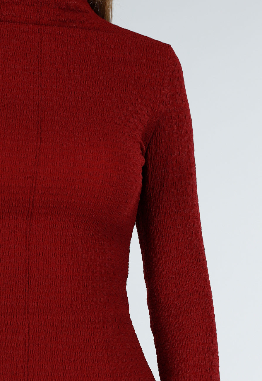 Rode Stretch Coltrui met Lange Mouwen