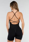 Zwarte Top met Brede Bandjes en Stretch