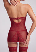 Rode Doorschijnende Lingerie Set met Kanten Beugelcups en Bandjes