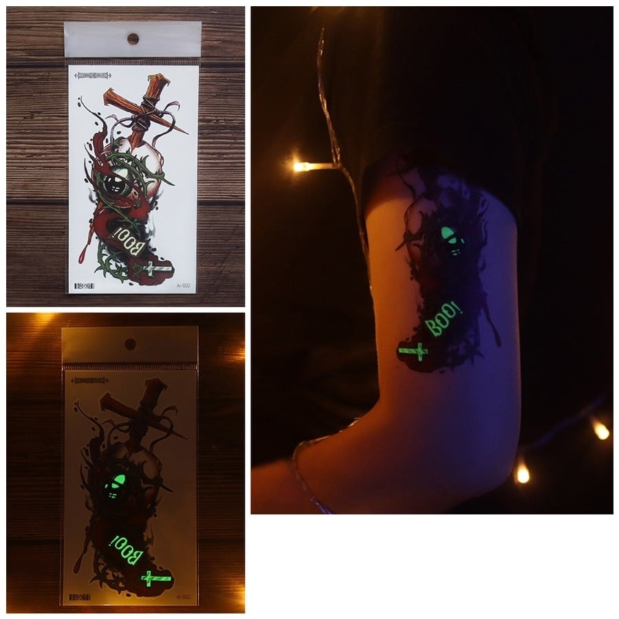 Lichtgevende Scary Tijdelijke Tattoo