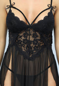 Zwarte Triangel Babydoll Dress