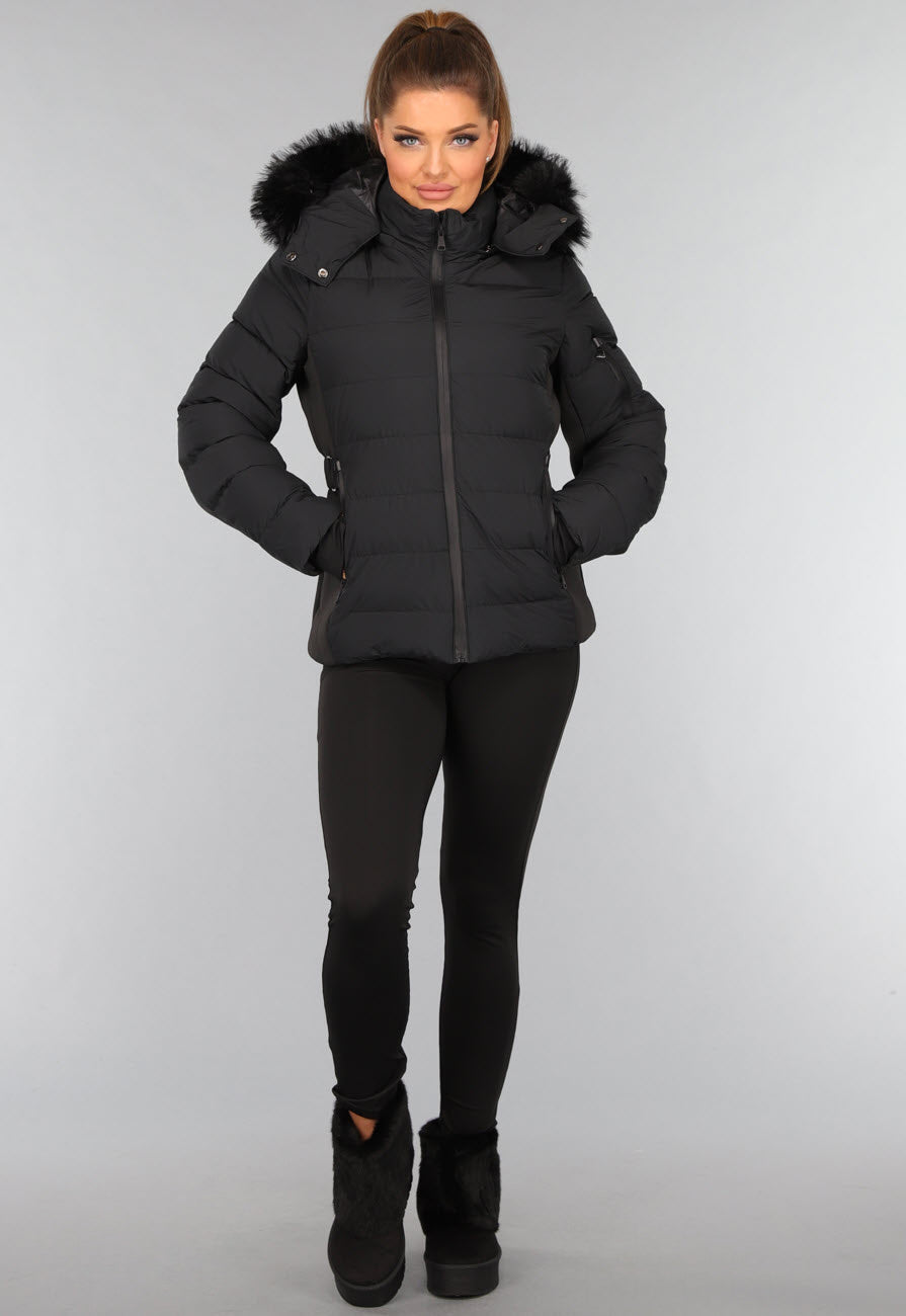 Korte Zwarte Faux Fur Snowboots