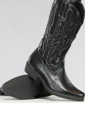 Zwarte Lederlook Cowboylaarzen