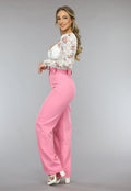 Witte Kanten Vintage Print Bodysuit met Cups