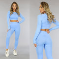 Blauwe Longsleeve Unpadded Sporttop