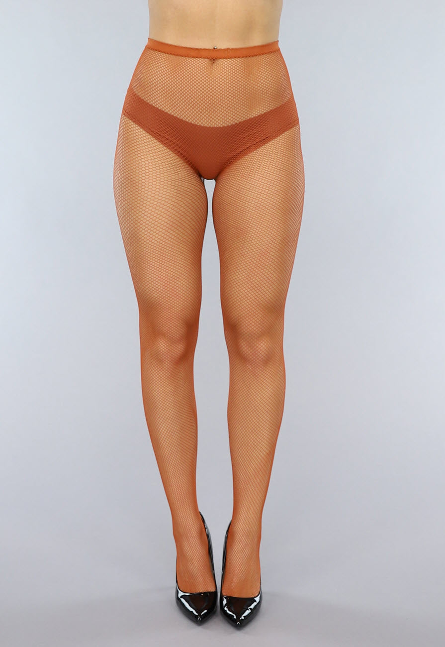 Camel Panty met Mini Fishnet Patroon