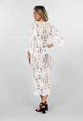 Wit Gehaakte Cover Up met See Through Patroon