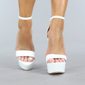 Witte Sandaletten met Plateau en Hoge Stiletto Hak