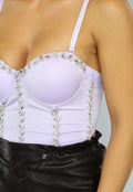 Glitter Korset Look Bustier in Lila