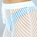 Witte Gehaakte Straight Leg Strandbroek