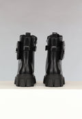 Zwarte Lederlook Biker Boots met Tasje