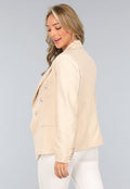 Beige Blazer met Knopen