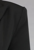 Zwarte Cut Out Midi Jurk met Blazer Look