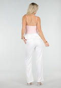 Roze Top met Peplum en Spaghettibandjes